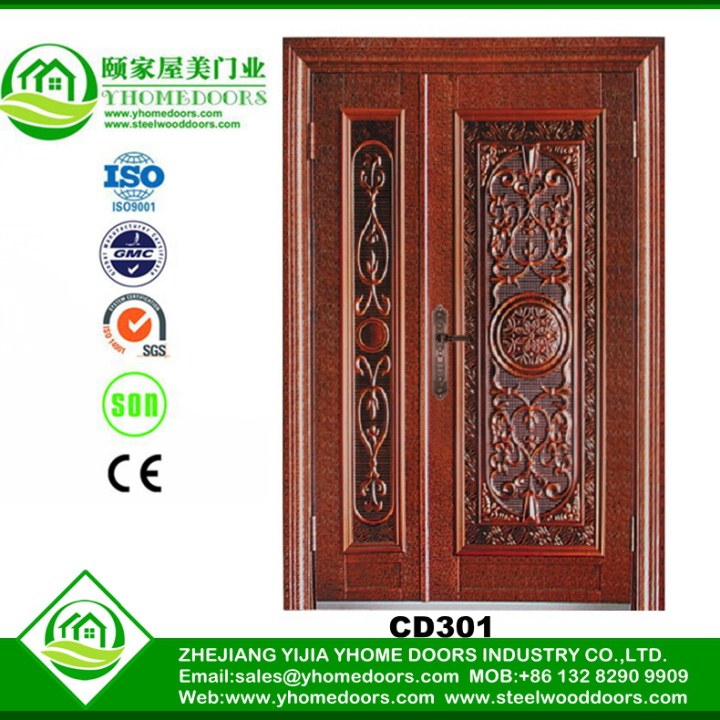 wooden entry door,glass panel door,used steel french doors on sale