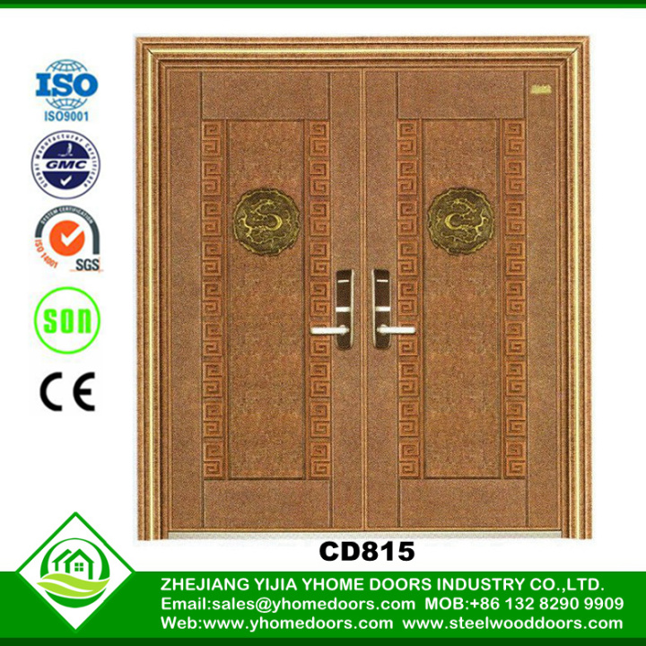 fiberglass wood grain door,double entrance door,pvc doors plain white