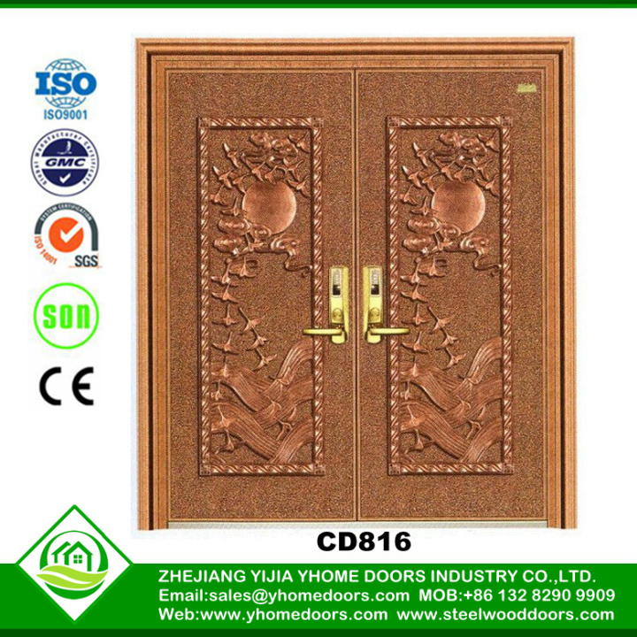 fiberglass wood door,stainless steel fridge,pvc door flush white