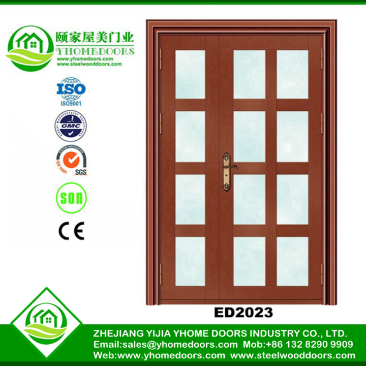 steel door window,pvc coated wood door,steel door with fan light glass