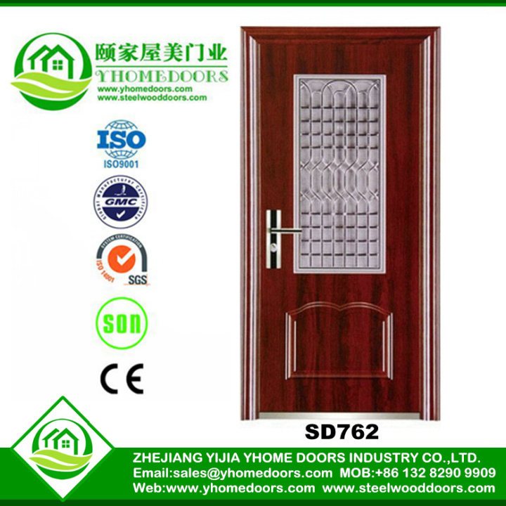 heavy duty steel door,flat hollow  door prices ,unconnected glass folding door