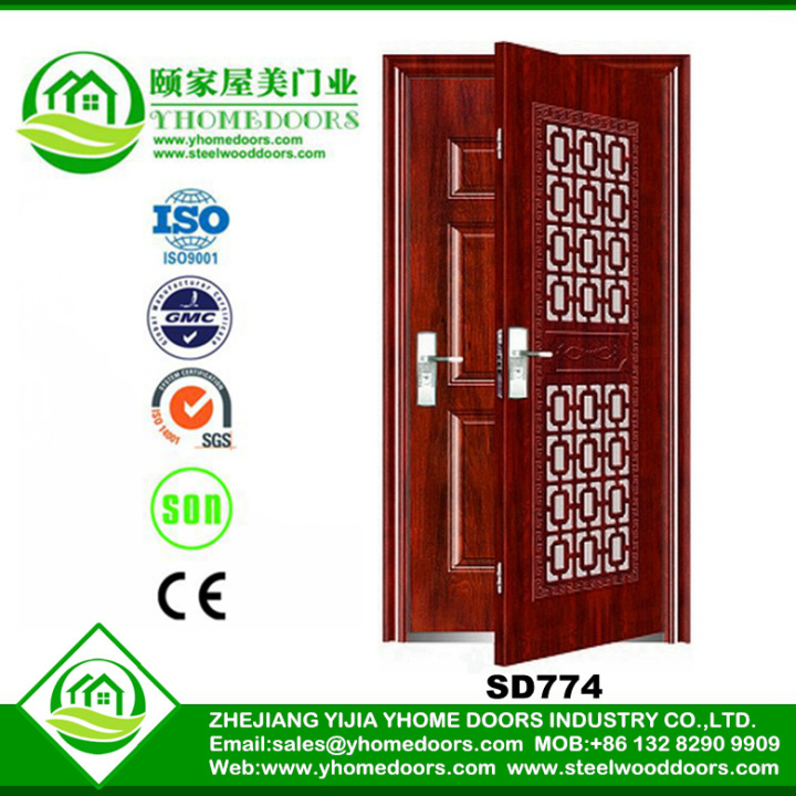 steel faced doors,Europe style design stainless steel door ,the door of hardwood