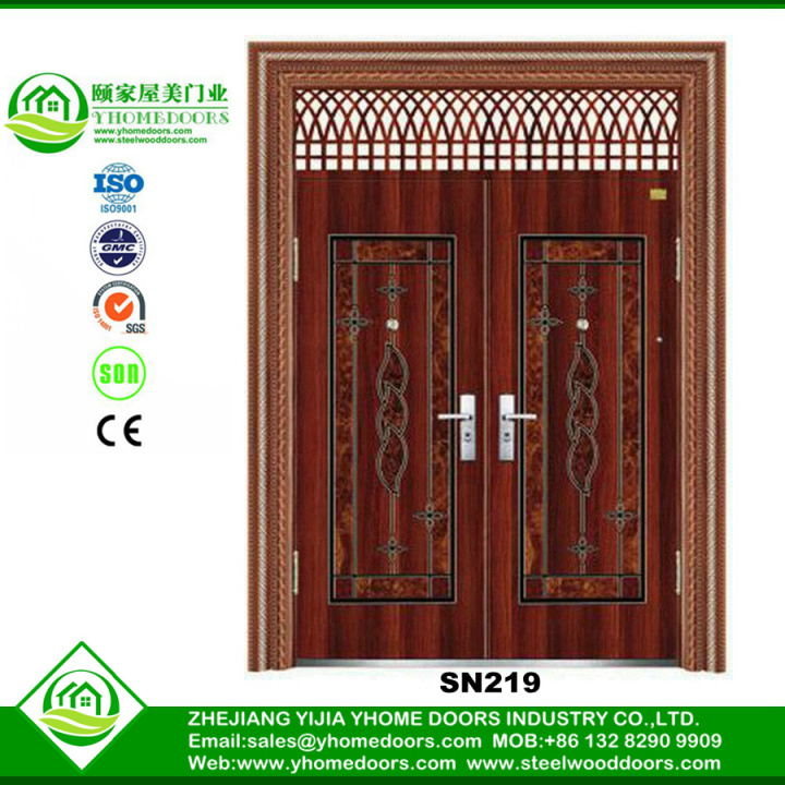 prehung steel entry door,factory steel door ,t-shape wood door